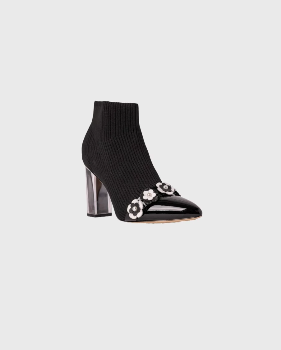 Anne Fontaine Najat Boot in Black/White - Elegant Leather Ankle Boots for Women