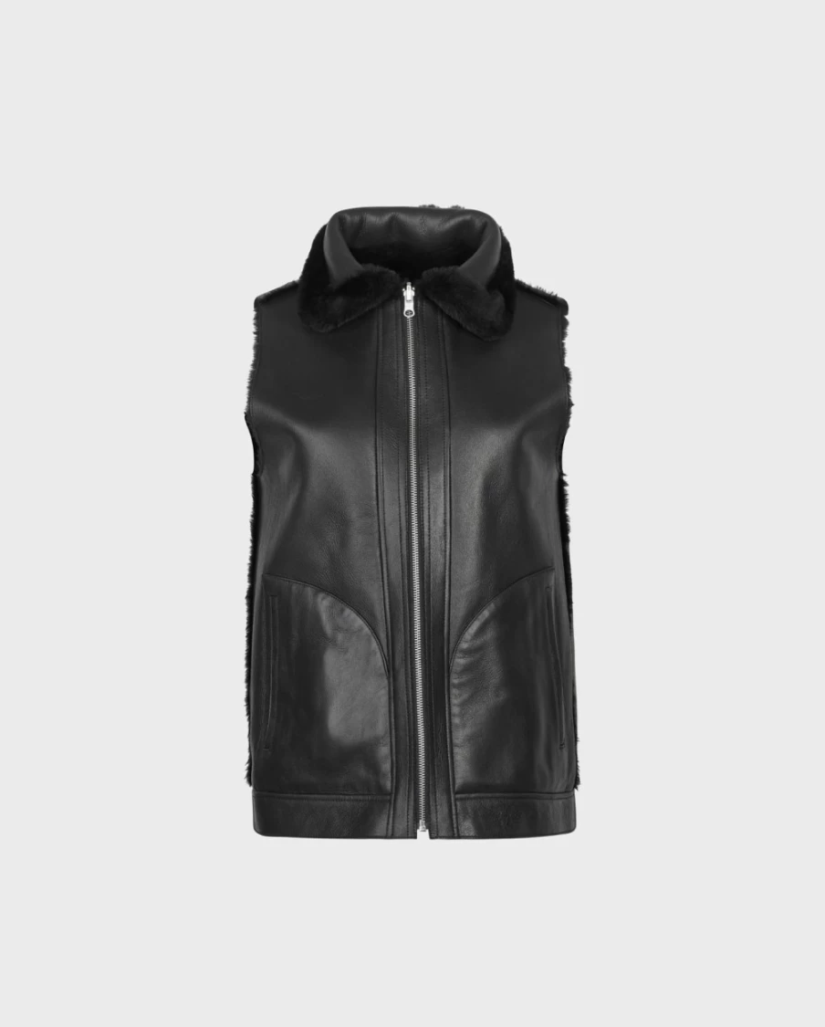 Anne Fontaine Black Society Vest for Women - Elegant Formal Waistcoat