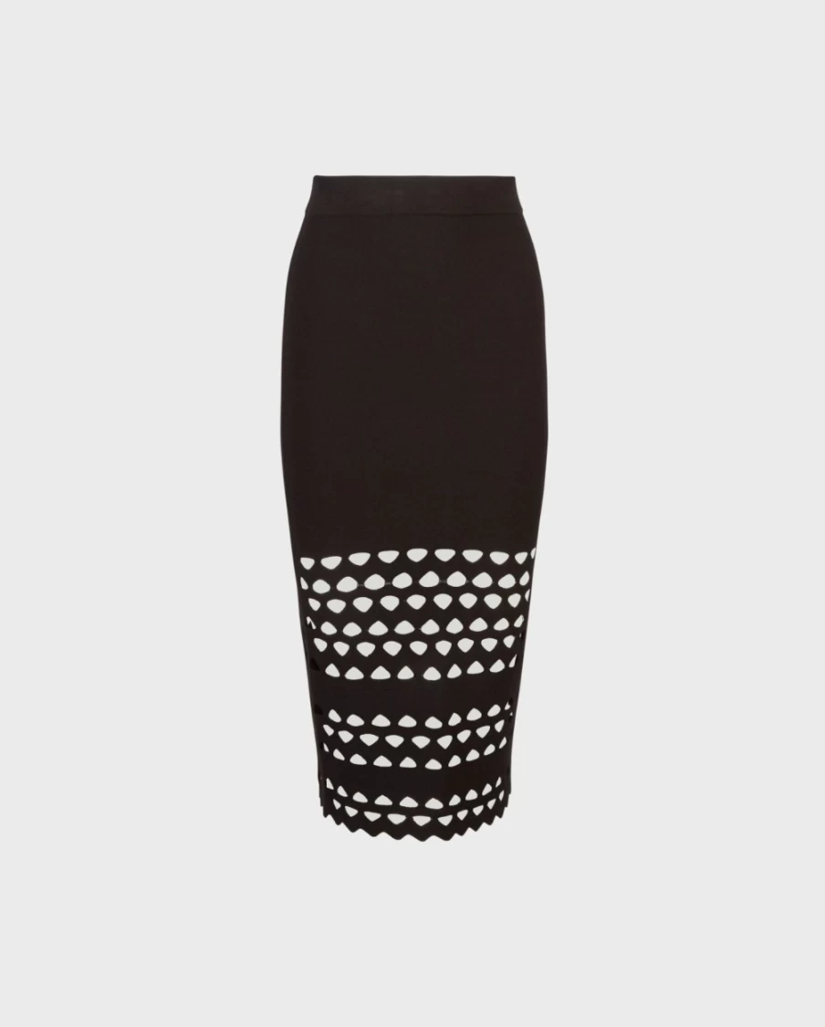 Anne Fontaine Black Litho Skirt - Elegant Women's Fashion Skirt
