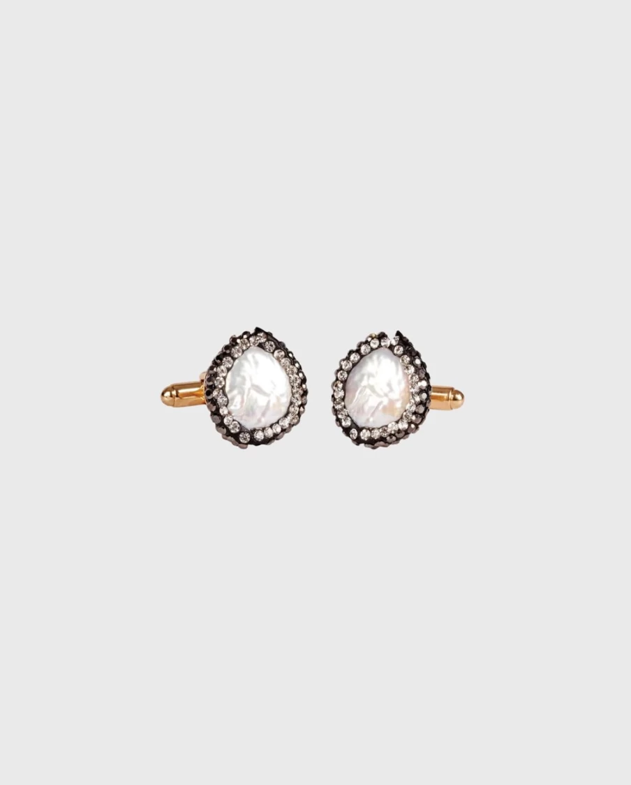 Anne Fontaine Grey Tivon Cufflinks for Men - Elegant French Designer Cuff Links