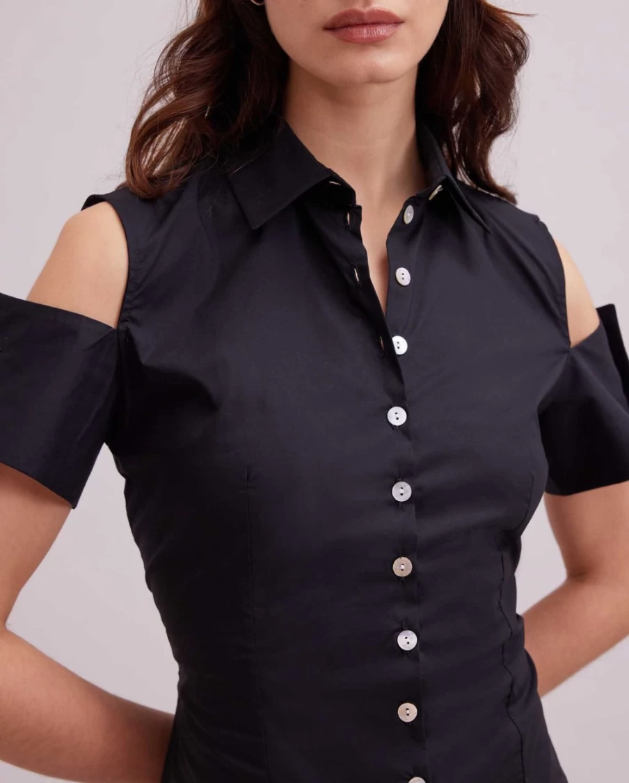 Anne Fontaine Black Abstrait Shirt - Elegant Women's Top