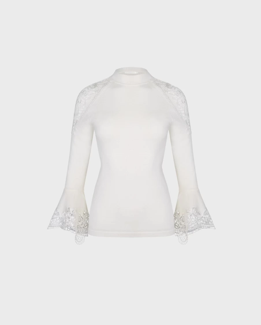 Anne Fontaine Moon White Fozia Sweater for Women - Elegant Knit Pullover