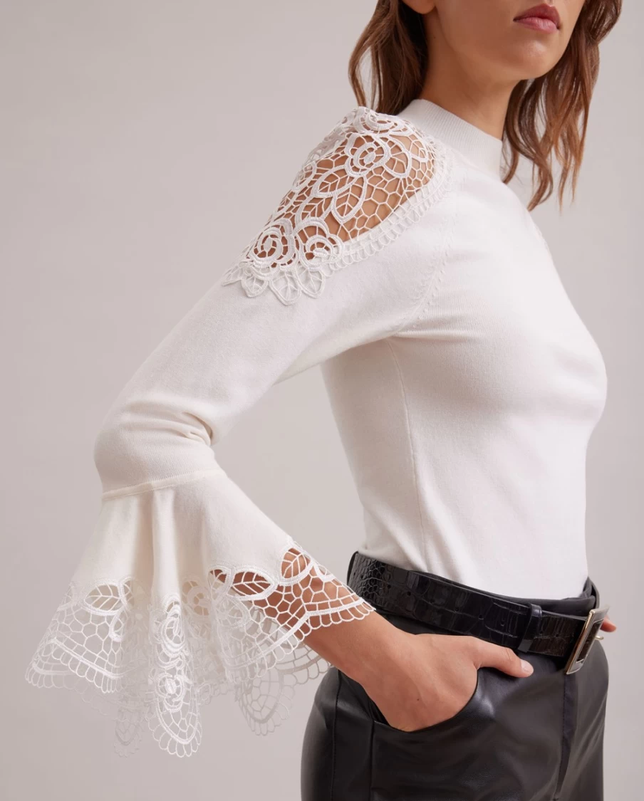 Anne Fontaine Moon White Fozia Sweater for Women - Elegant Knit Pullover
