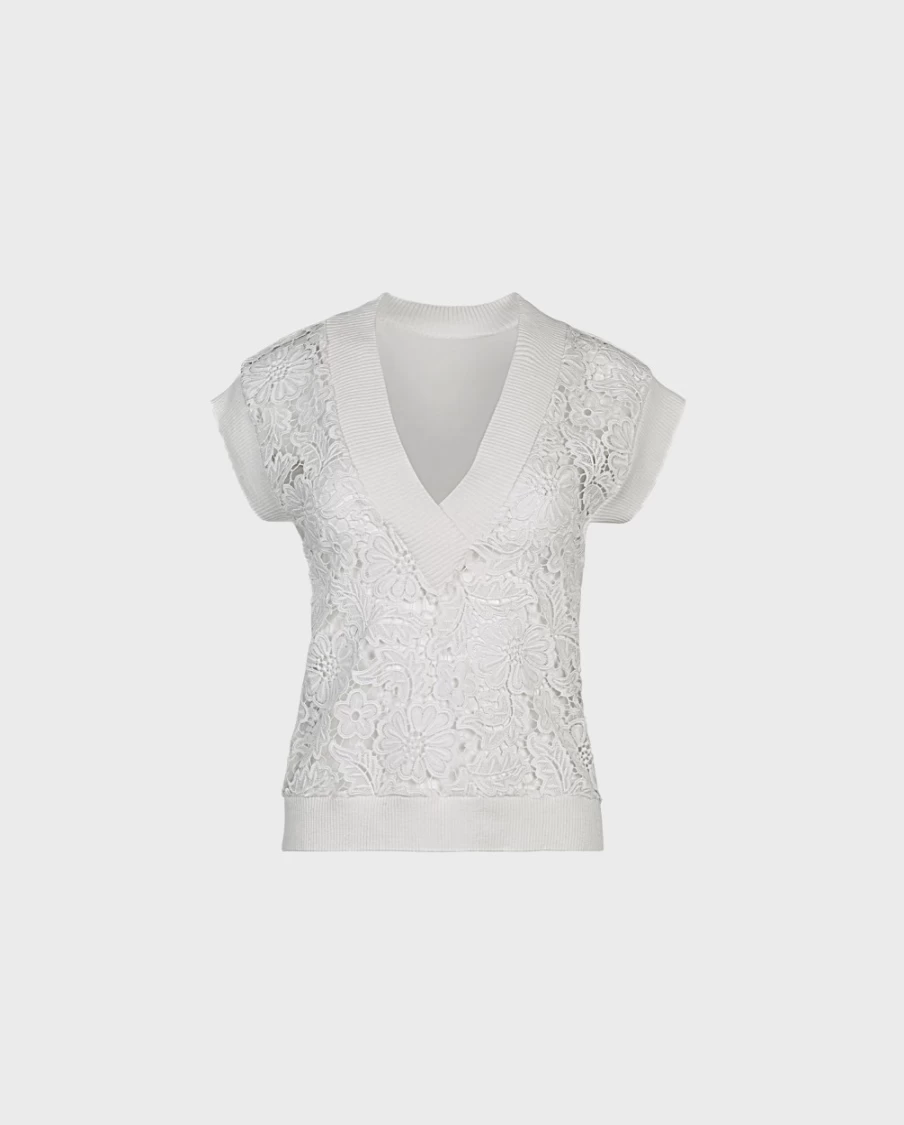 Anne Fontaine White Ombelle Vest - Elegant Women's Waistcoat for Stylish Outfits