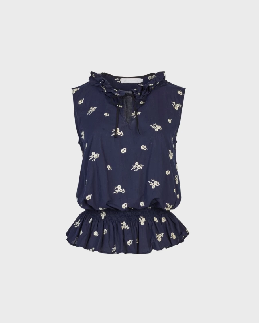 Anne Fontaine Dark Navy Galloise Blouse - Elegant Women's Top