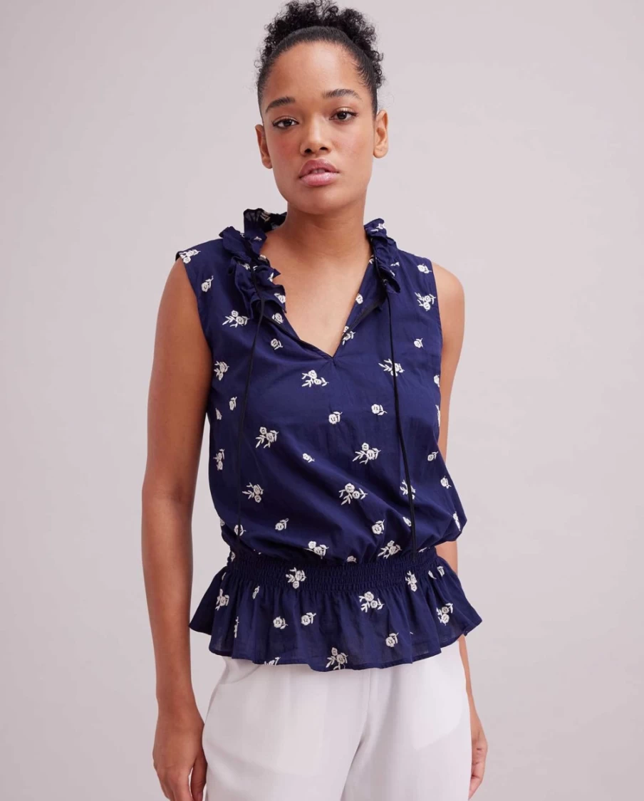 Anne Fontaine Dark Navy Galloise Blouse - Elegant Women's Top