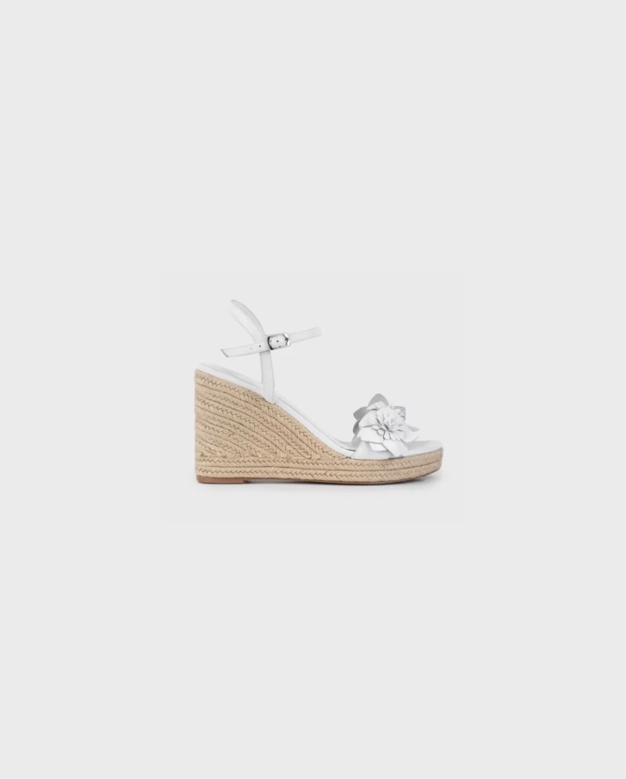 Anne Fontaine Olivia White Wedge Sandals for Women