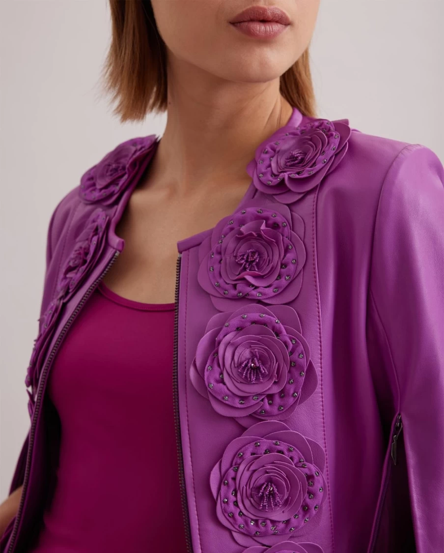 Anne Fontaine Loryna Purple Jacket for Women - Elegant Outerwear Coat