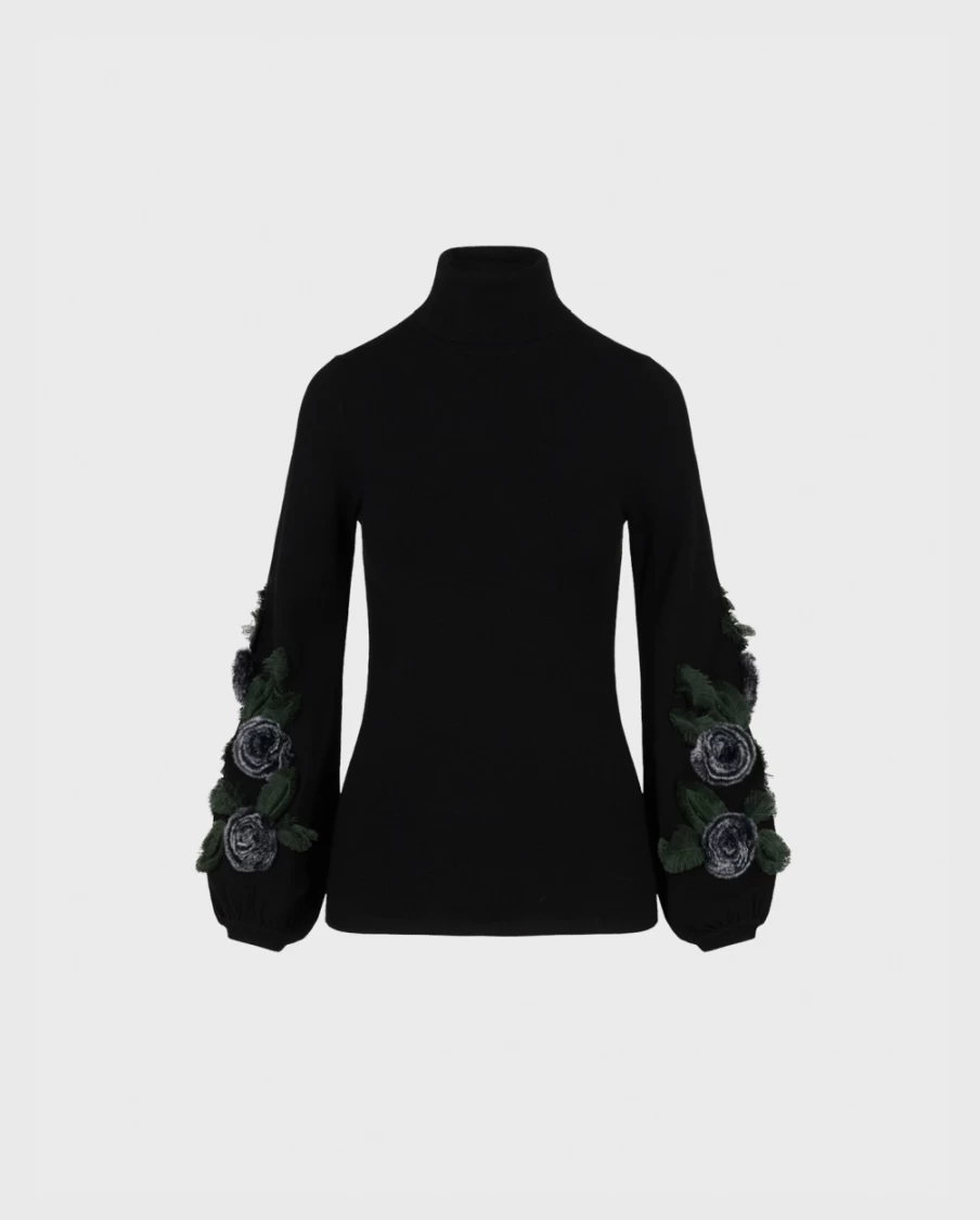 Anne Fontaine Black Cadence Sweater for Women - Elegant Knit Pullover