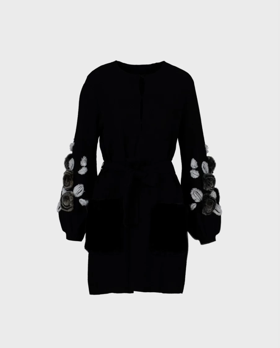 Anne Fontaine Black & White Fasha Cardigan Women's Elegant Knitwear