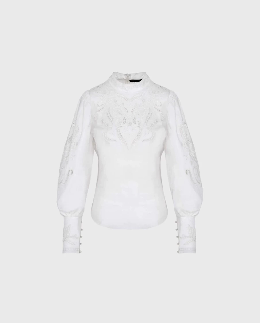 Anne Fontaine White Sucre Blouse - Elegant Women's Top