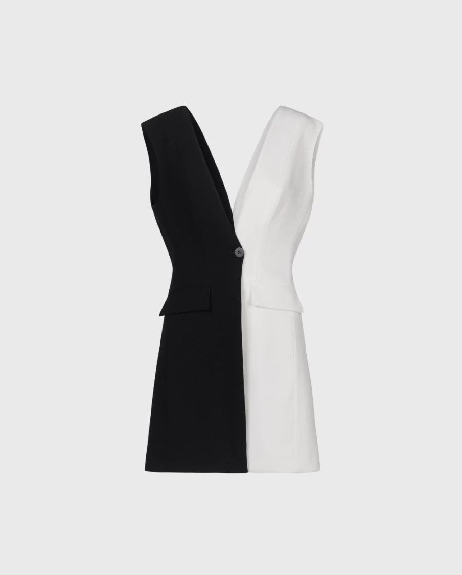 Anne Fontaine Black & White Catalina Jacket - Women's Classic Style Coat