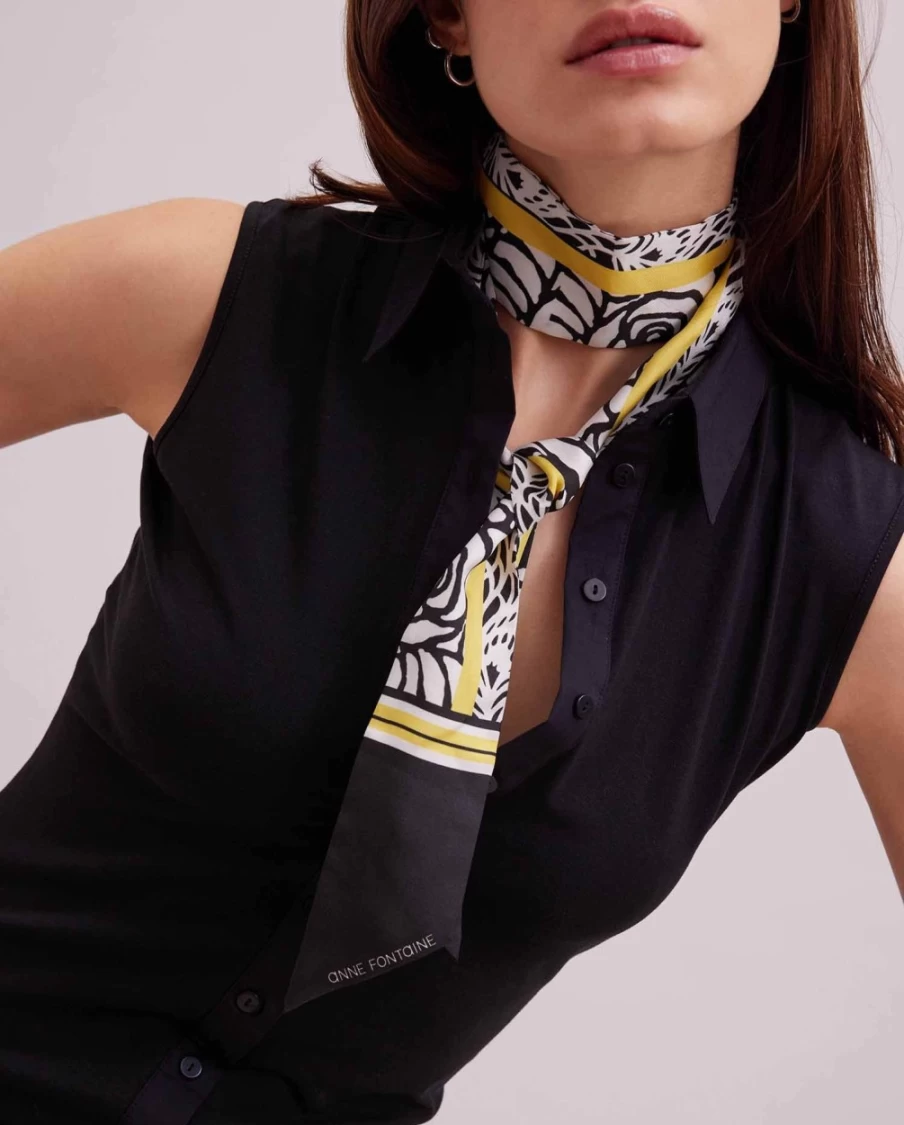 Anne Fontaine Silk Tie Scarf – Elegant Tyffanya Design for Women