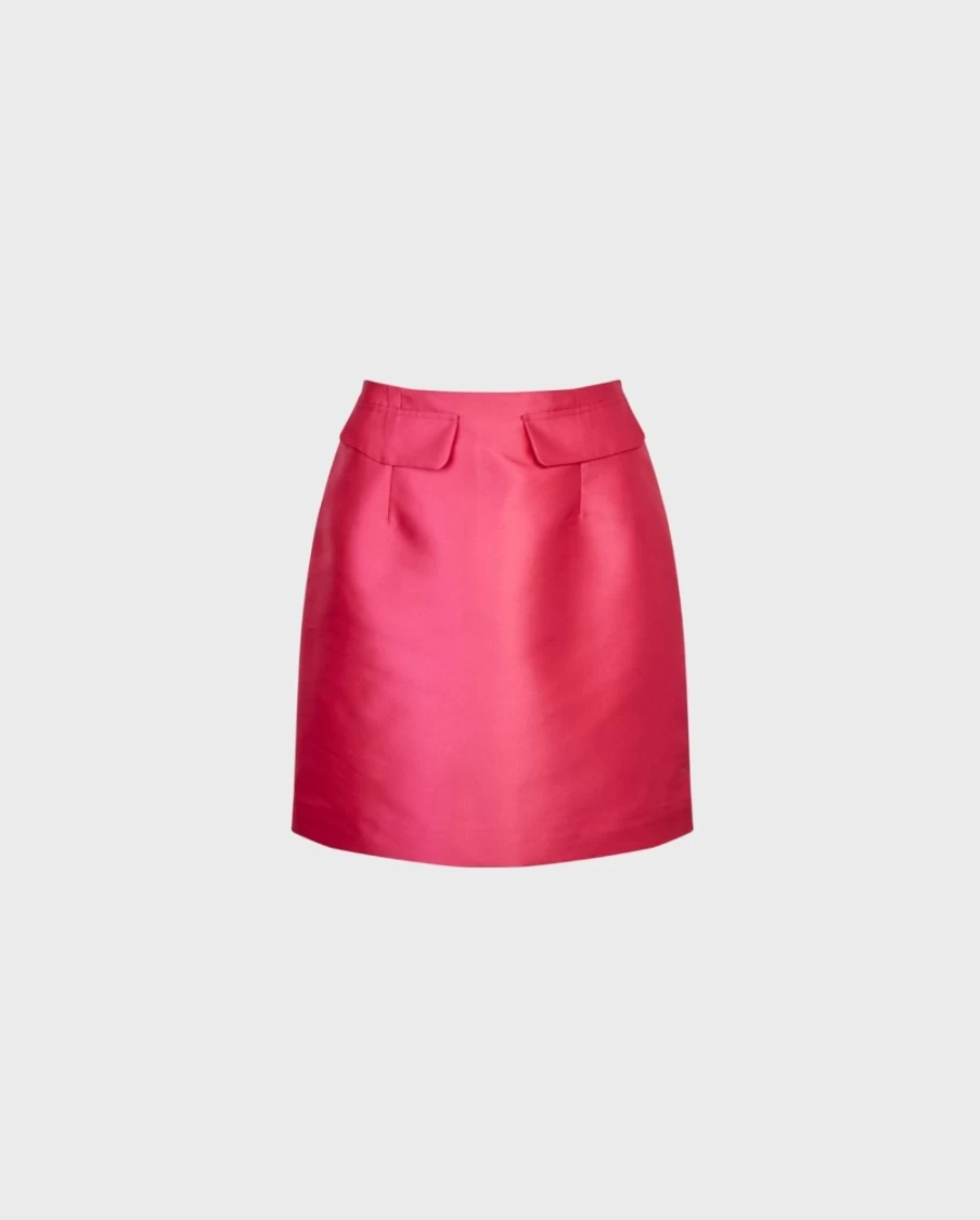 Anne Fontaine Fuchsia Francoise Skirt - Women's Elegant High-Waist Flared Skirt