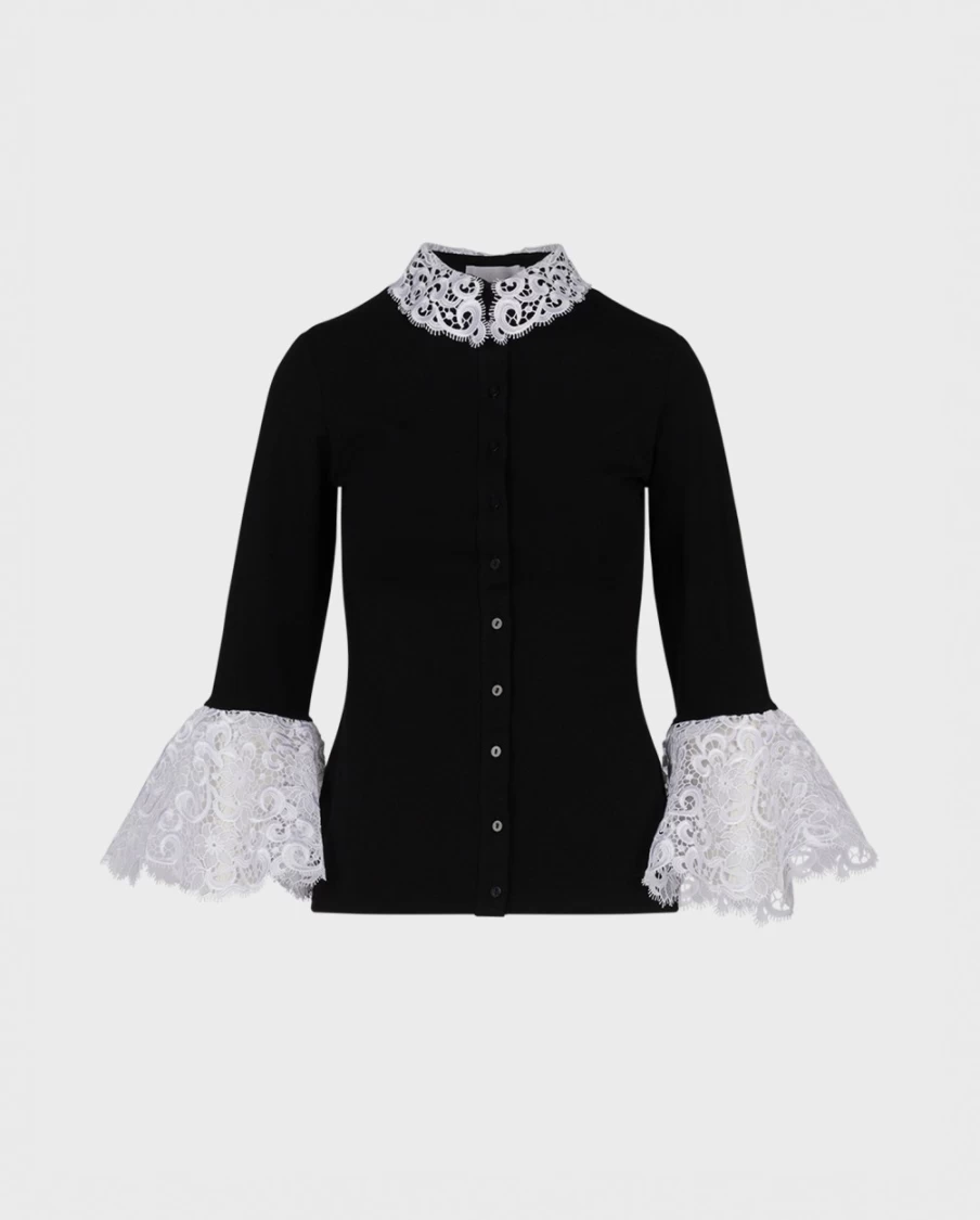 Anne Fontaine Black & White Lana Shirt - Classic Women's Top