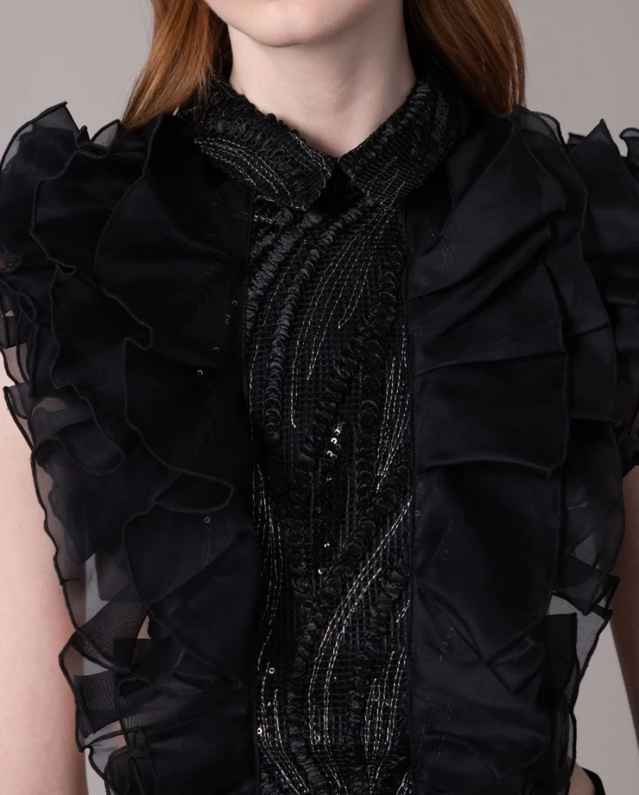 Anne Fontaine Black Shirtfront - Elegant Women's Top for Stylish Outfits