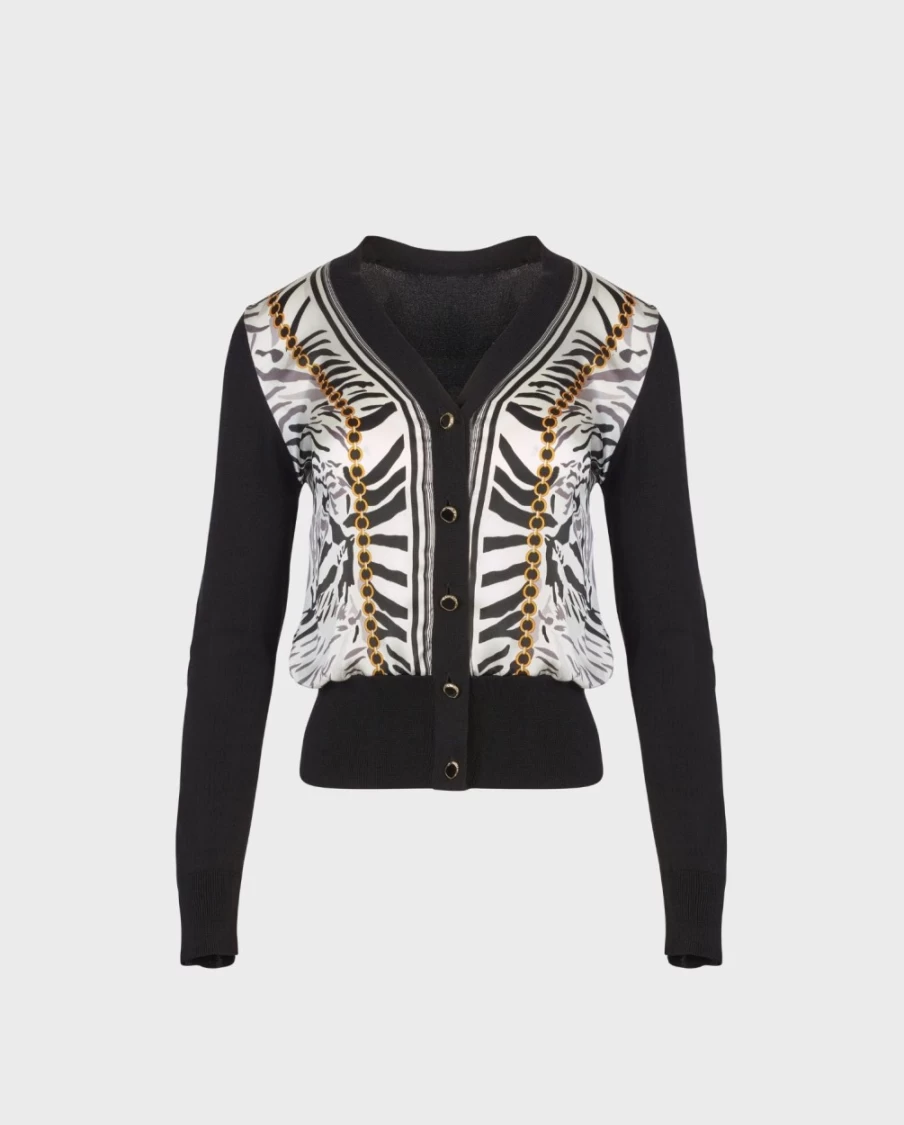 Anne Fontaine Black Garoupe Cardigan for Women - Elegant Knit Sweater