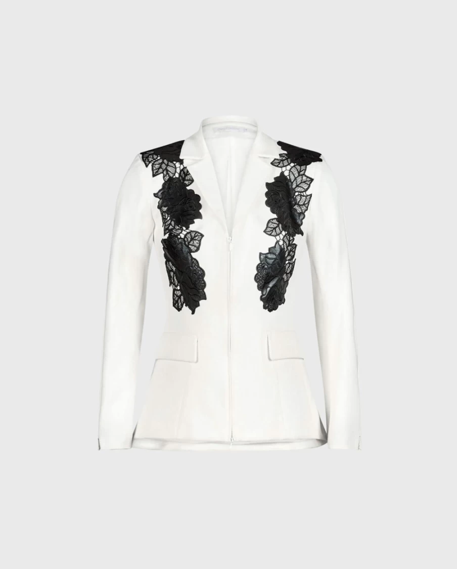 Anne Fontaine Black & White Vorra Jacket - Stylish Two-Tone Outerwear for Women