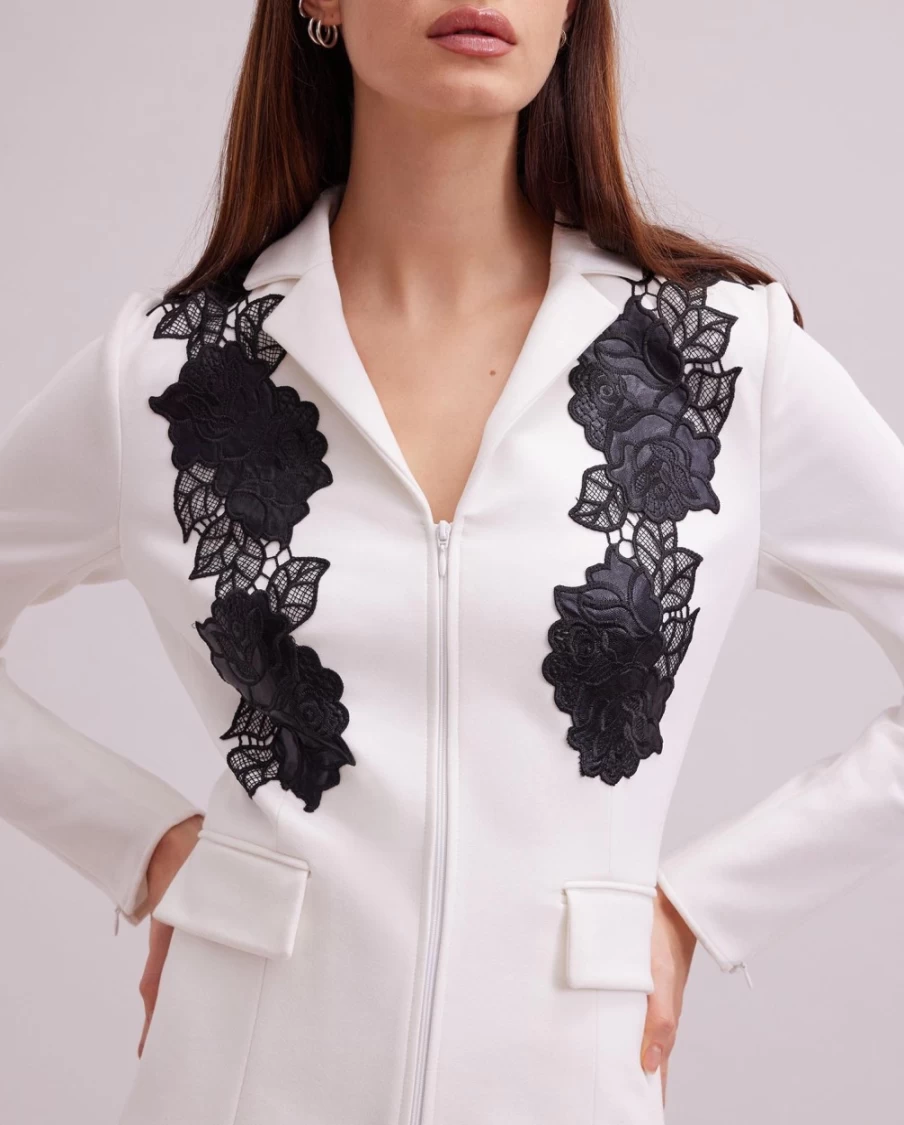 Anne Fontaine Black & White Vorra Jacket - Stylish Two-Tone Outerwear for Women