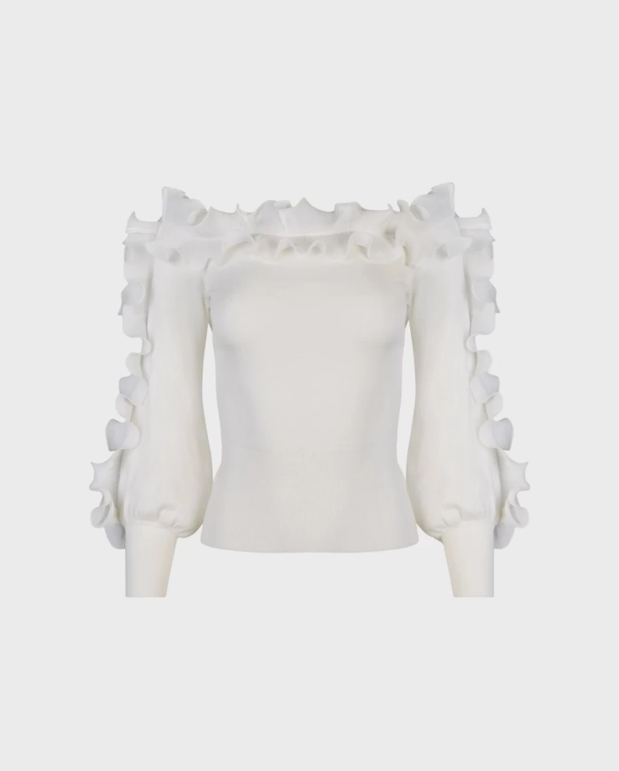 Anne Fontaine White Catane Sweater - Elegant Knitwear for Women