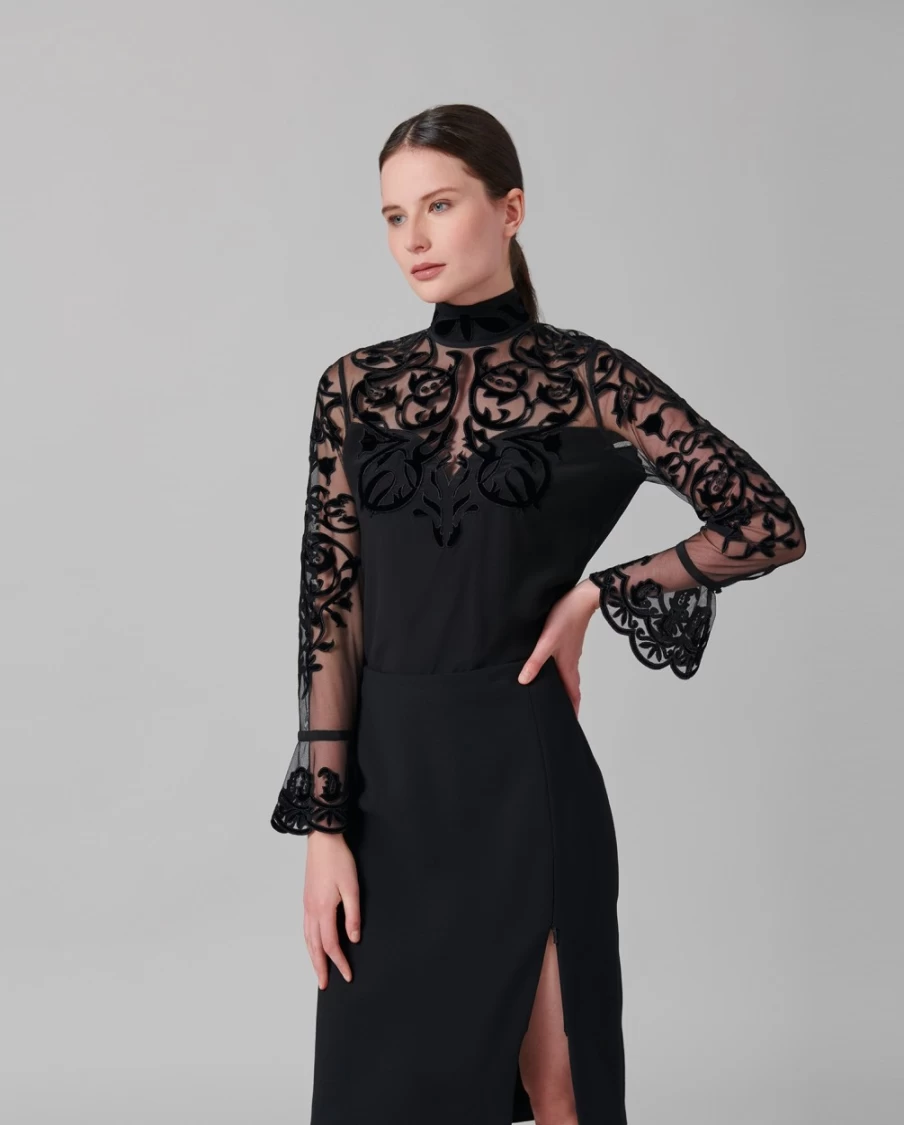 Anne Fontaine Black Loeky Blouse for Women - Elegant Silk Top
