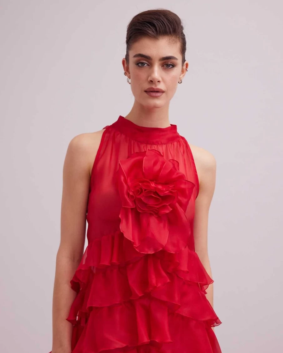 Anne Fontaine Cheryl Dress in Tango Red - Elegant Women's Formal Wear