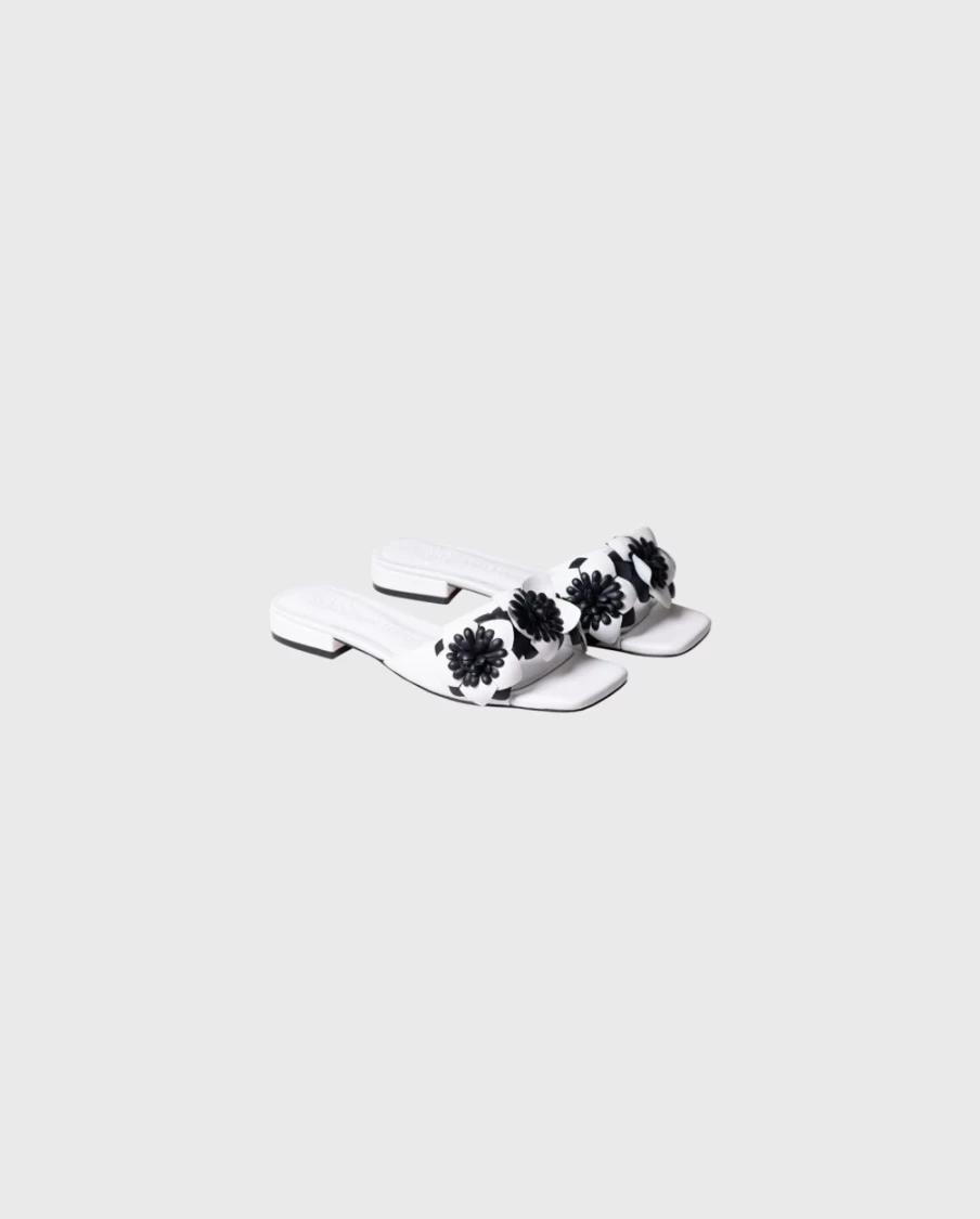 Anne Fontaine Black & White Colorado Sandals for Women - Stylish Comfort Summer Footwear