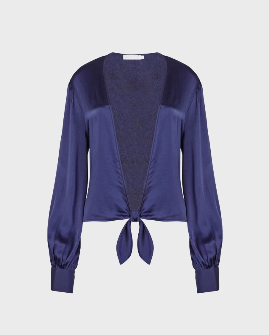 Anne Fontaine Dark Navy Rosace Blouse - Elegant Women's Top