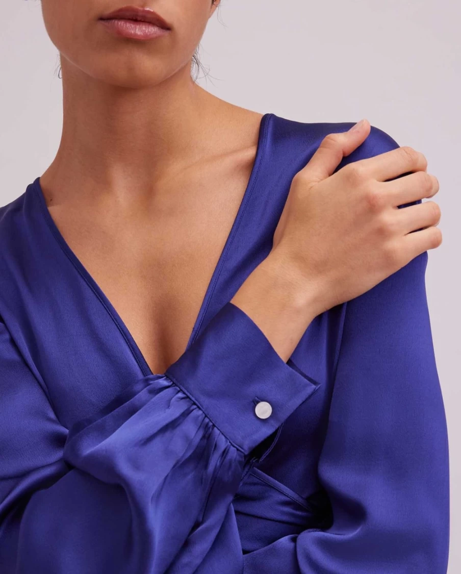 Anne Fontaine Dark Navy Rosace Blouse - Elegant Women's Top