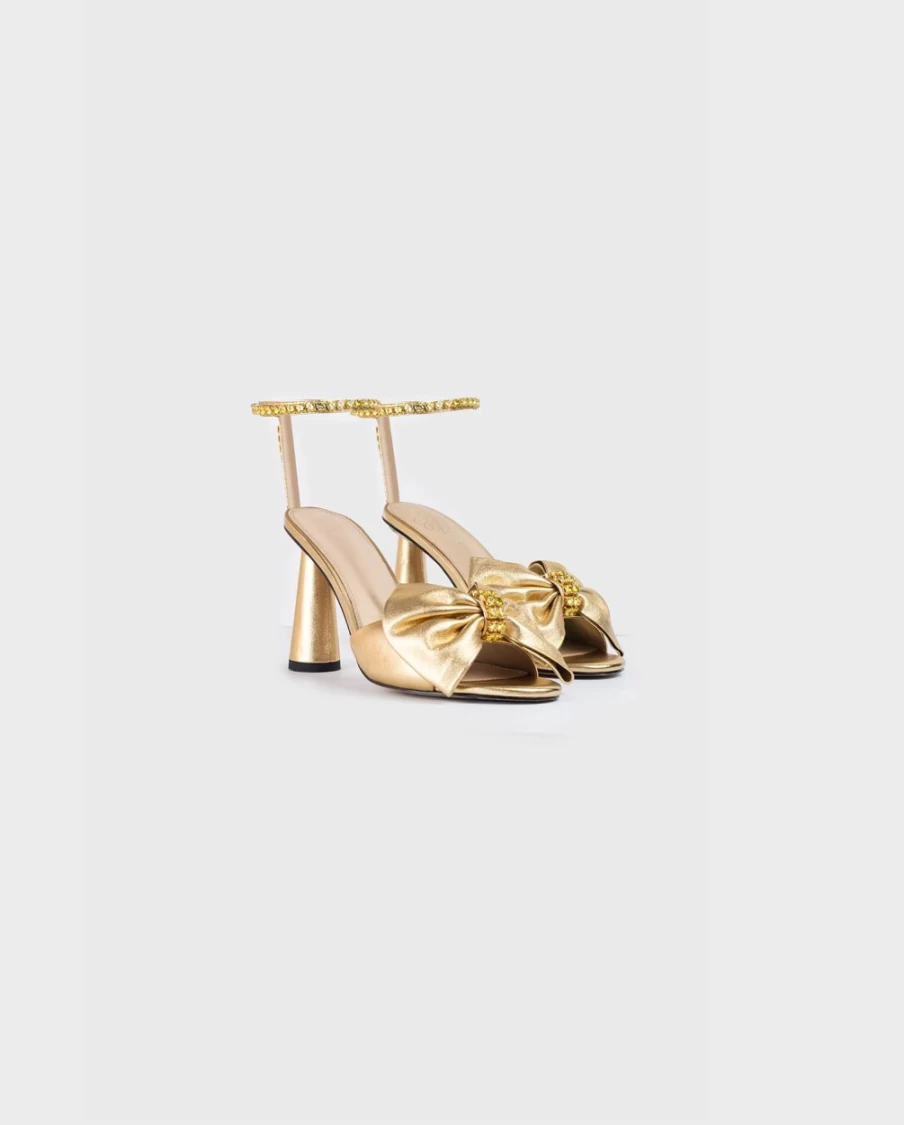 Anne Fontaine Elegie Gold Heels - Luxury Women's High Heel Shoes