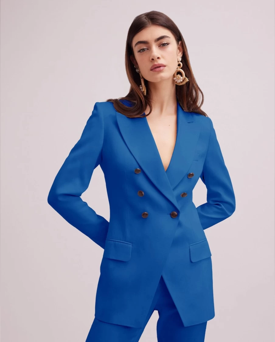 Anne Fontaine Bright Navy Lonora Jacket - Women's Stylish Outerwear Coat