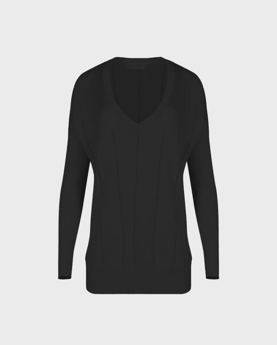 Anne Fontaine Black Imanol Sweater for Women - Elegant Knit Top