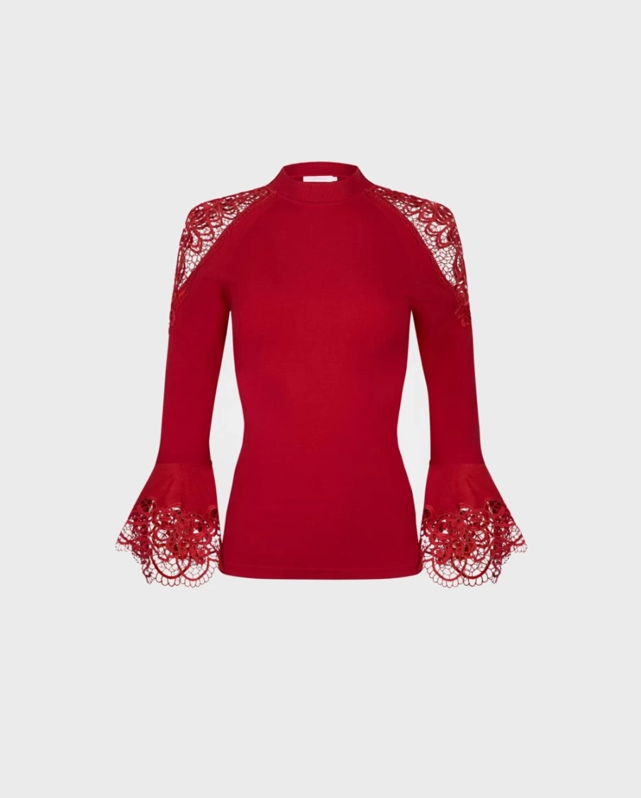 Anne Fontaine Tango Red Fozia Sweater for Women - Elegant Knit Pullover