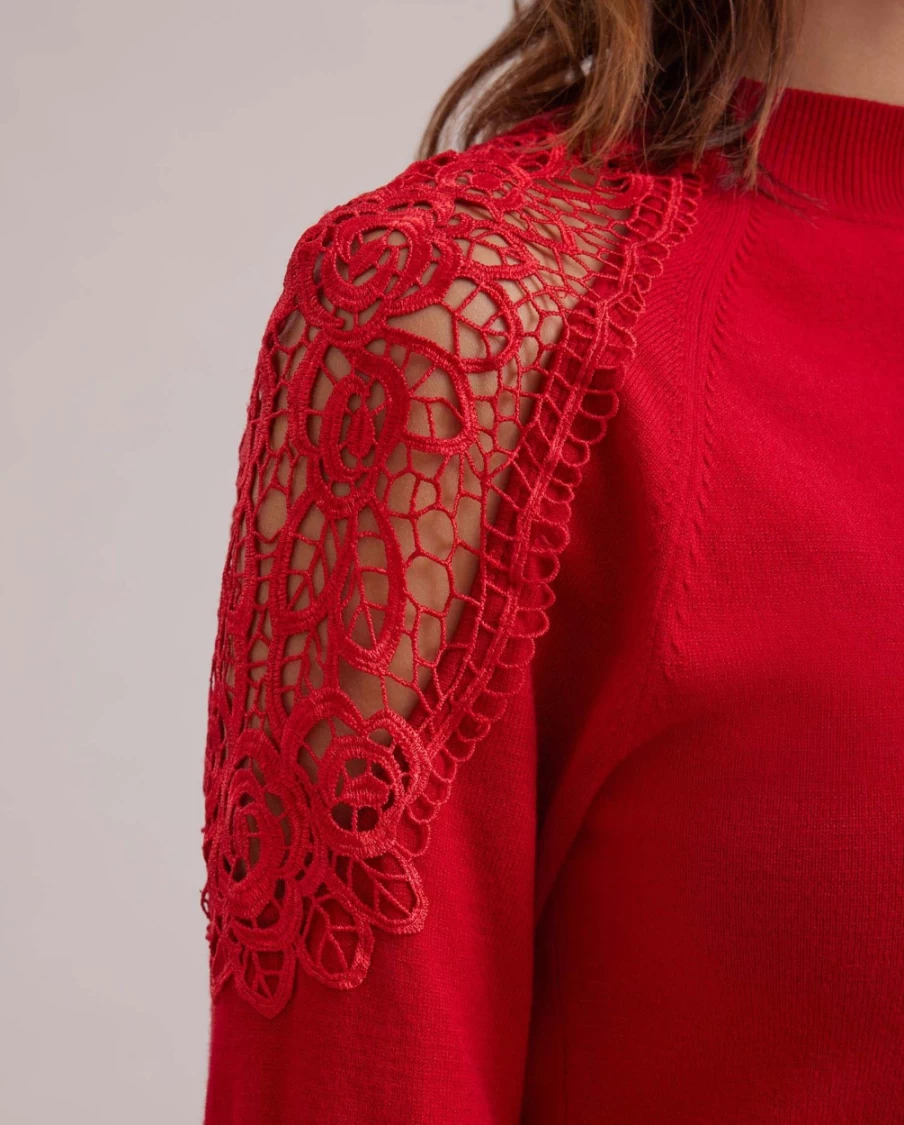 Anne Fontaine Tango Red Fozia Sweater for Women - Elegant Knit Pullover