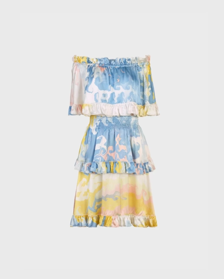 Anne Fontaine Sky Blue Ceramic Dress - Elegant Ceramic-Inspired Design