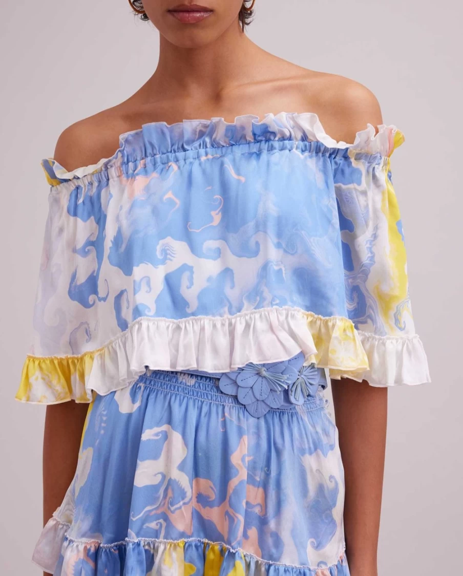 Anne Fontaine Sky Blue Ceramic Dress - Elegant Ceramic-Inspired Design