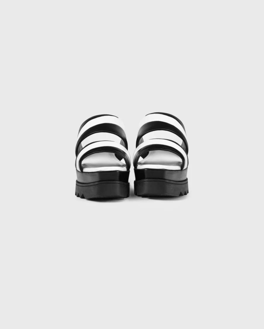 Anne Fontaine Black & White Arista Platform Sandals for Women