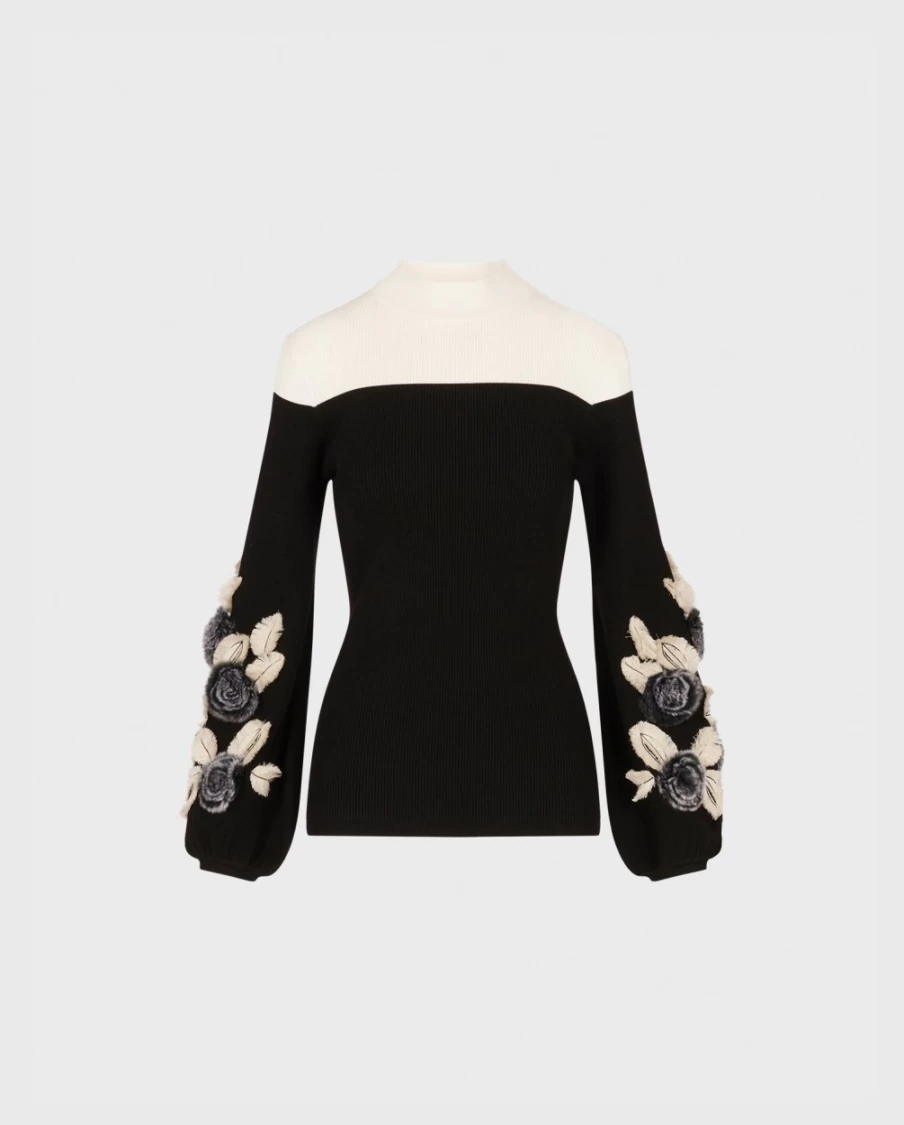Anne Fontaine Black & White Striped Clarinette Sweater - Elegant Knit Top