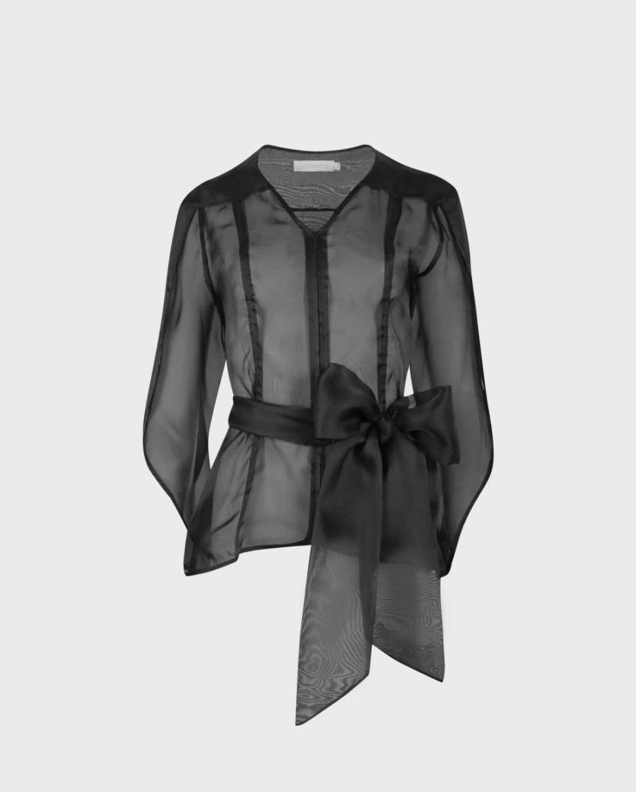 Anne Fontaine Black Luxury Blouse for Women - Elegant Silk Top