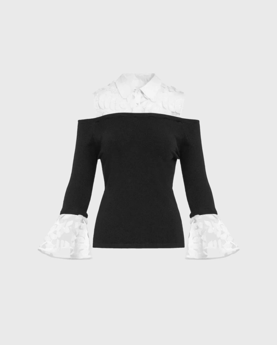 Anne Fontaine Black & White Persane Sweater for Women - Elegant Knitwear