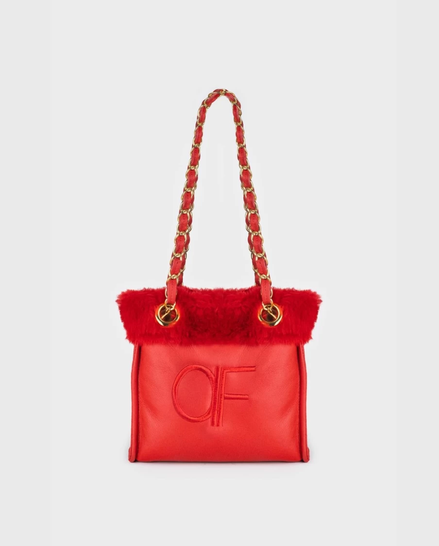 Anne Fontaine Felix Handbag in Tango Red - Premium Leather Women's Tote