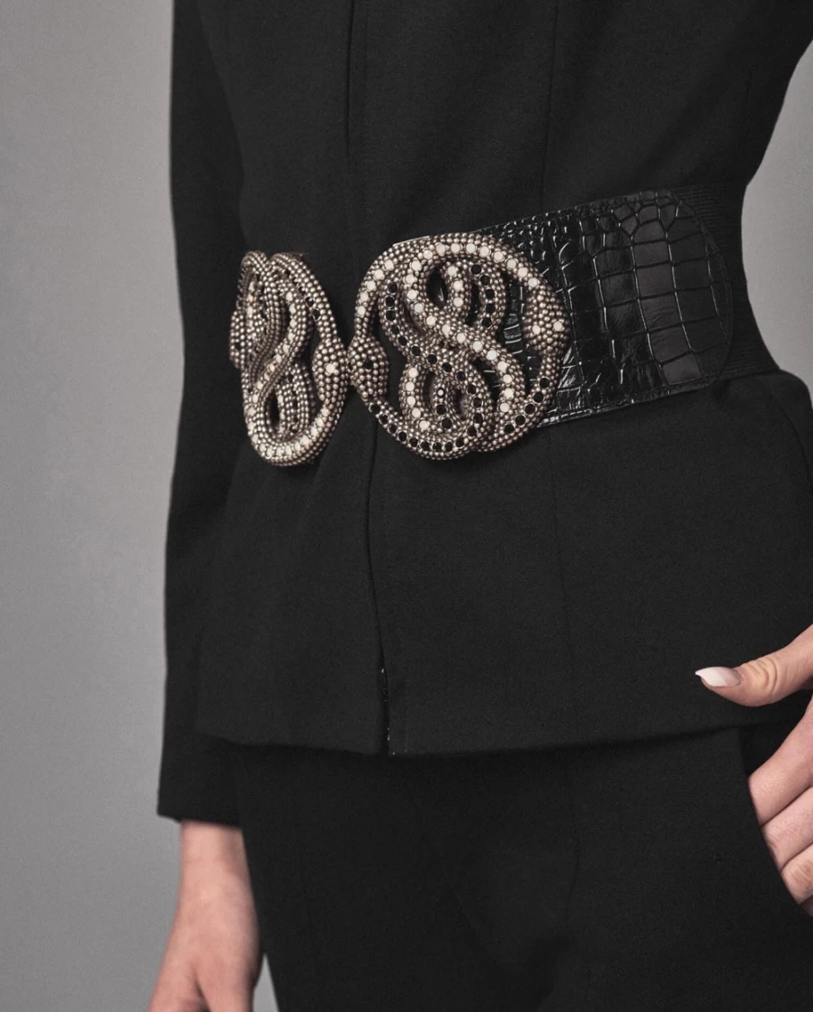 Anne Fontaine Black Noconnell Belt for Women - Elegant Leather Waistband