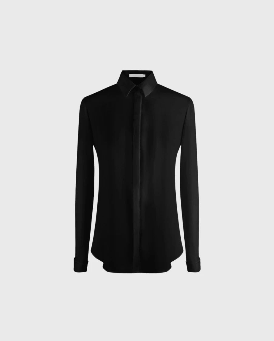 Anne Fontaine Black Sagane Shirt for Women - Elegant Long Sleeve Blouse