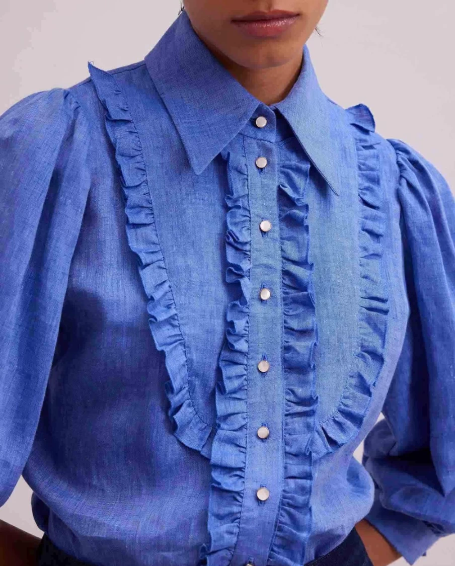 Anne Fontaine Denim Olivier Shirt for Women - Classic Blue Button-Up Top