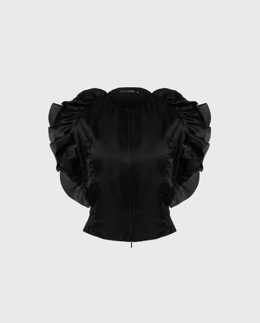 Anne Fontaine Black Porcelain Blouse - Elegant Women's Top