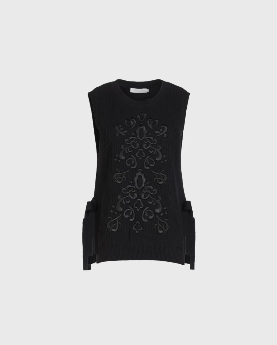 Anne Fontaine Black Pensee Sweater for Women - Elegant Knit Pullover
