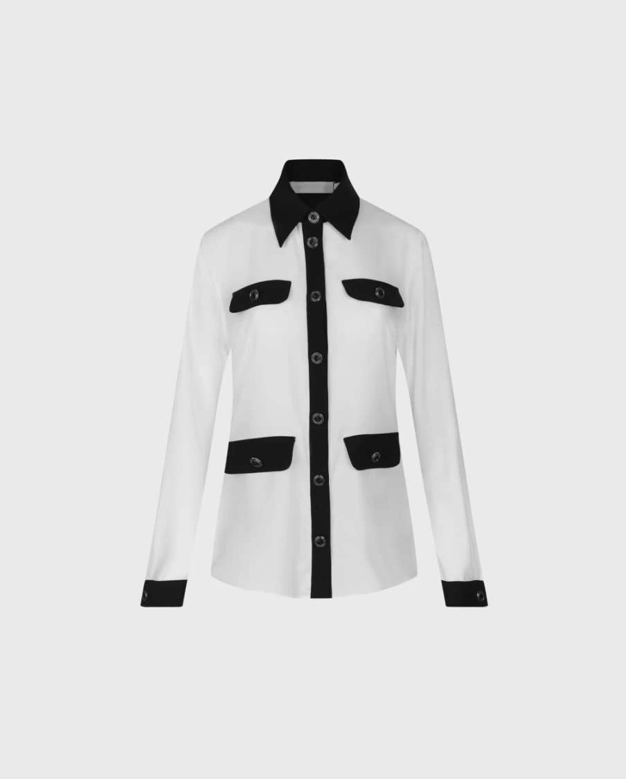 Anne Fontaine Sandeau Black & White Striped Shirt for Women