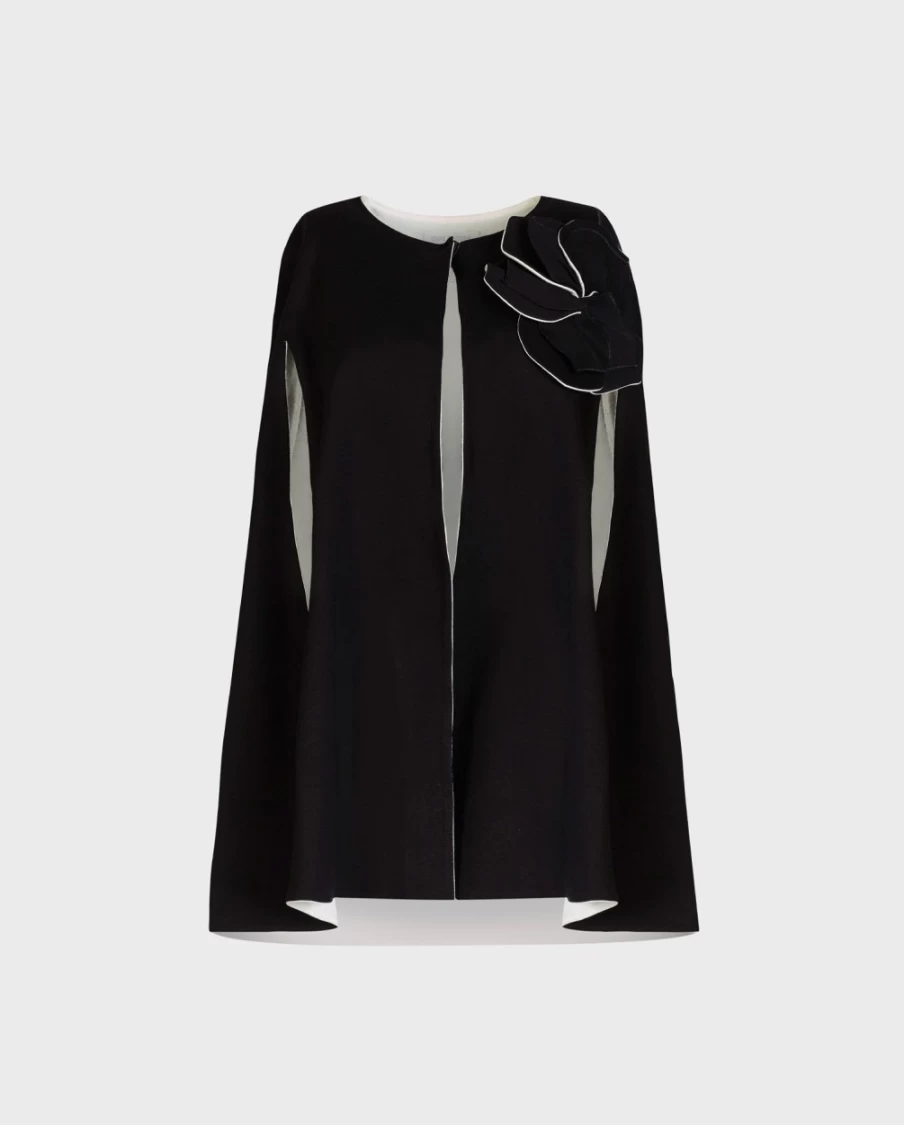 Anne Fontaine Black Manolo Cape - Elegant Women's Cape Coat