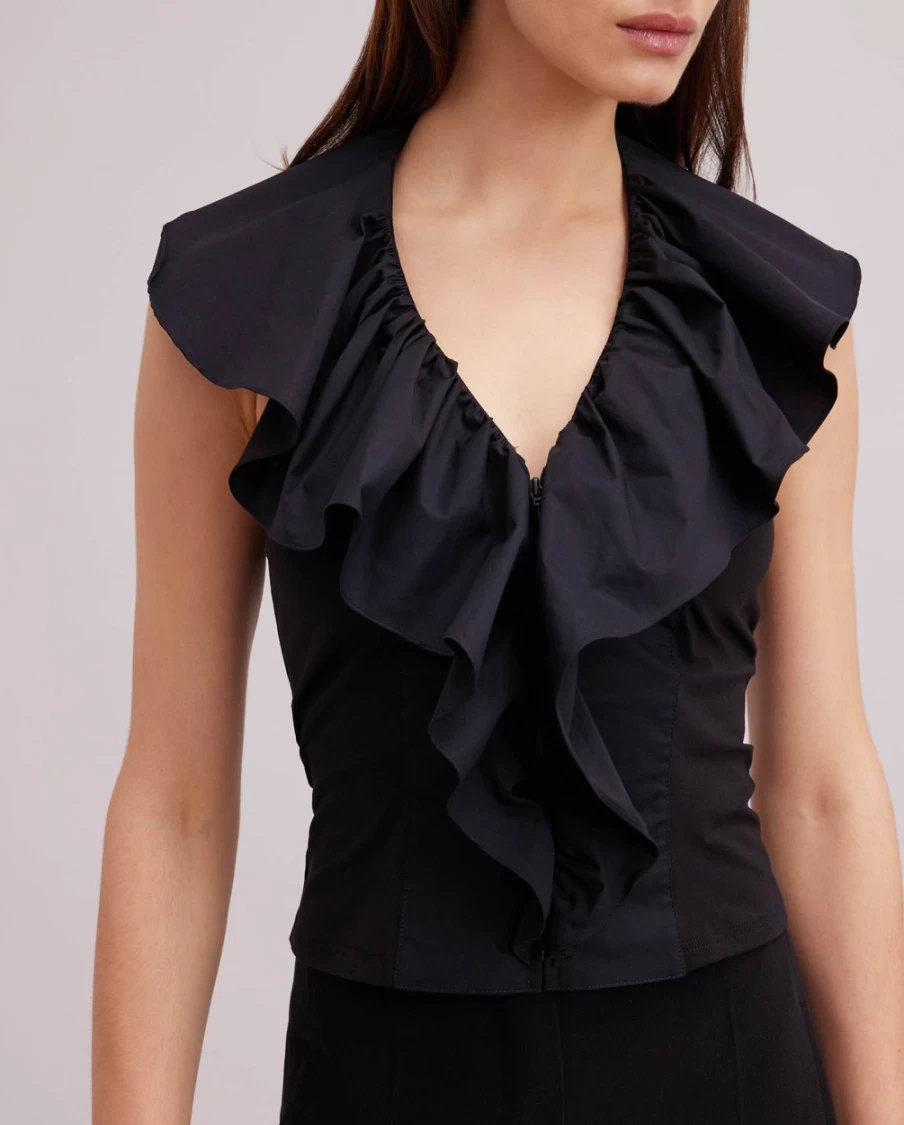 Anne Fontaine Black Vanes Shirt for Women - Elegant Long Sleeve Blouse