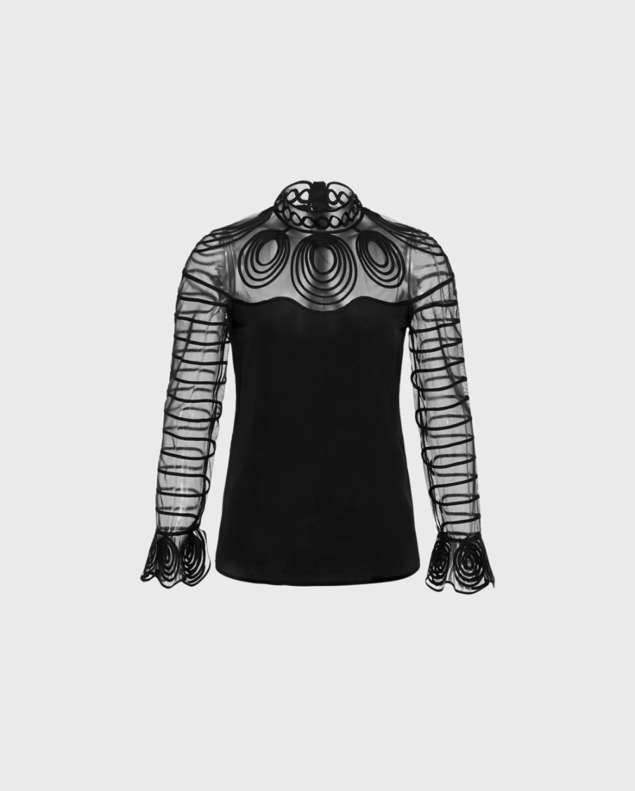 Anne Fontaine Black Shaeline Blouse for Women - Elegant Silk Top